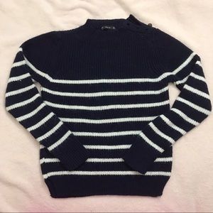 Zara Knit Dark Blue and White Stripped Sweater 💙✨